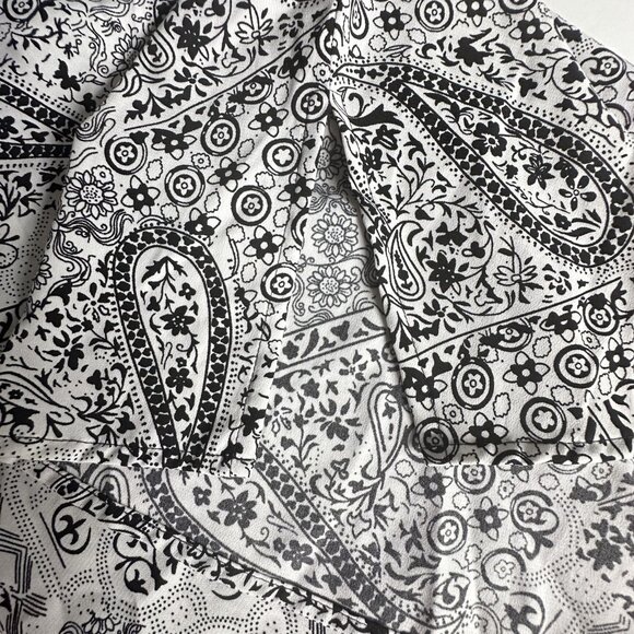 Blue Diamond Plus Babydoll Tunic Top Womens‎ 18W B/W Paisley Boho Office Work - Picture 8 of 8